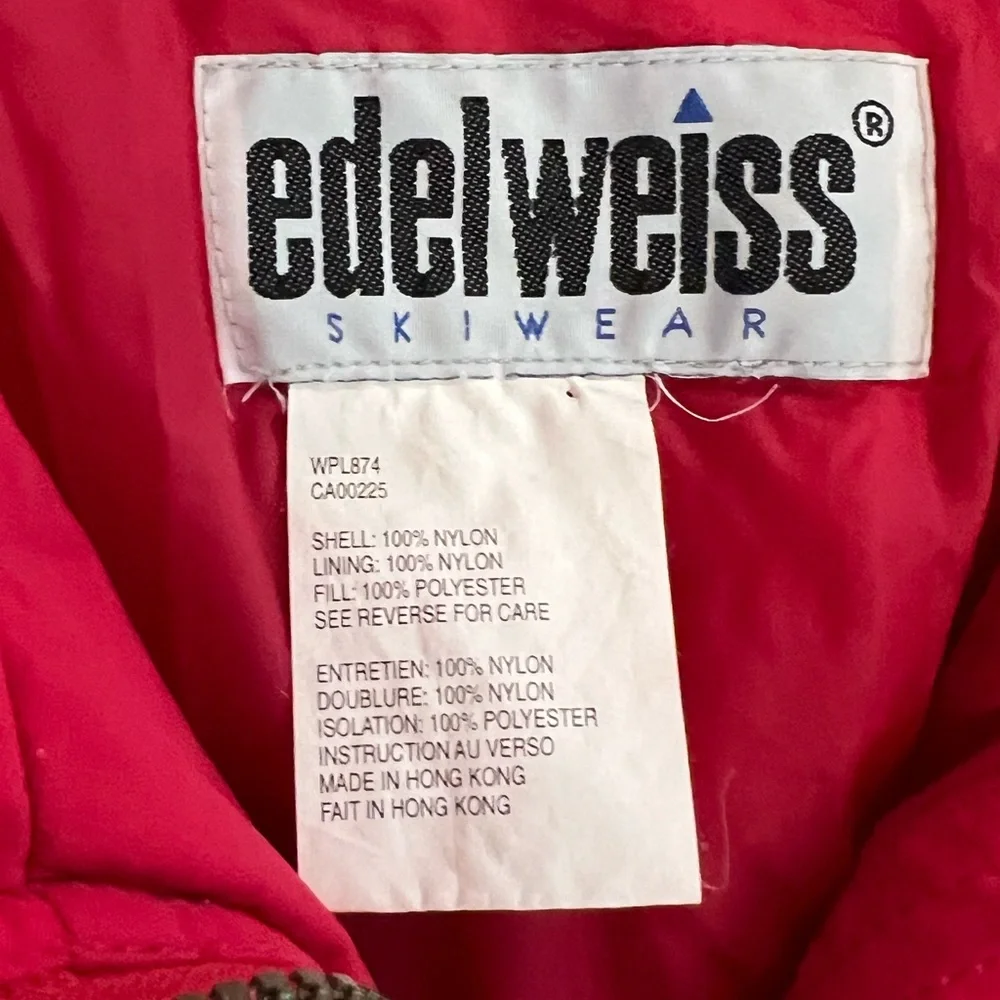 Vintage Edelweiss Red One Piece Snowsuit Snow Bib Apres Ski Suit
Women’s Size M - Picture 7 of 10